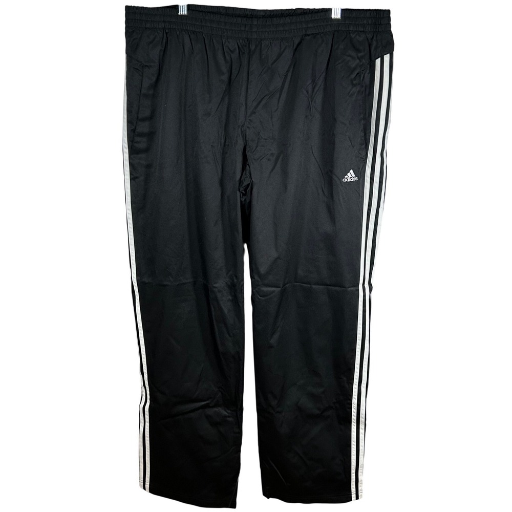 Adidas Climalite Men's Size 2XL Black 3-Stripe Mesh Lined Track Pants